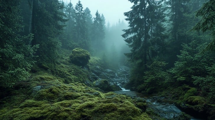 Misty forest sanctuary