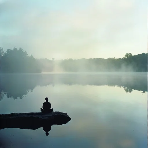 Peaceful lake reflection for mindfulness